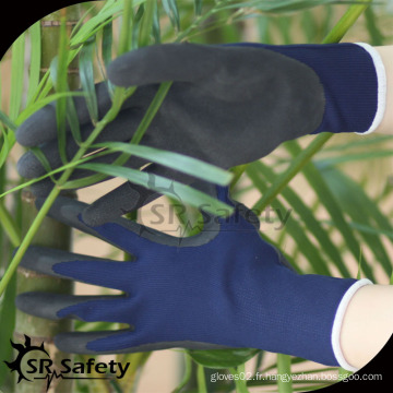SRSAFETY 13 g de gants de latex à la mousse noir recouvert de navire / gants de jardin / gants de sécurité